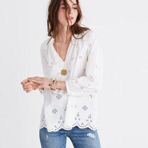 Madewell Eyelet Popover Top - Size M